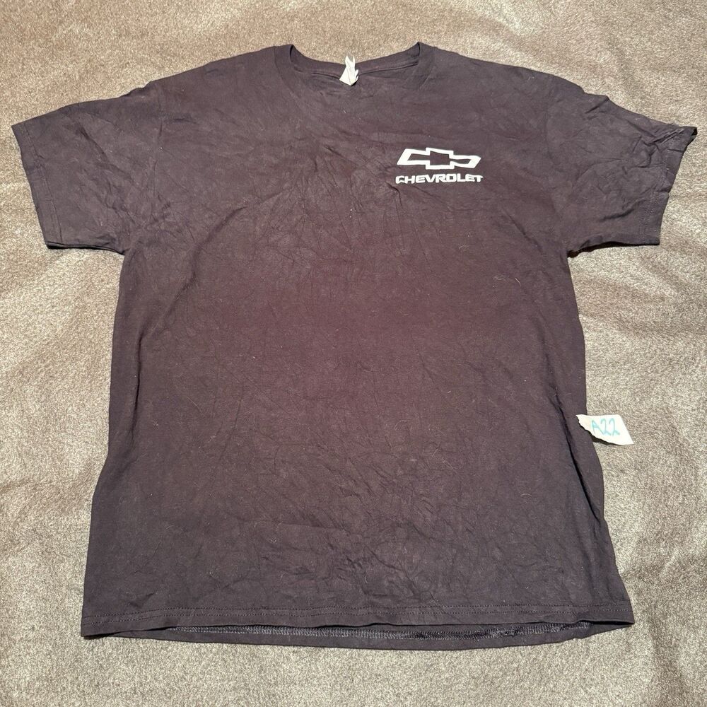 Chevy Mens TShirt L Large Black Chevrolet Car Tee Shirt Hanes Short Sleeve